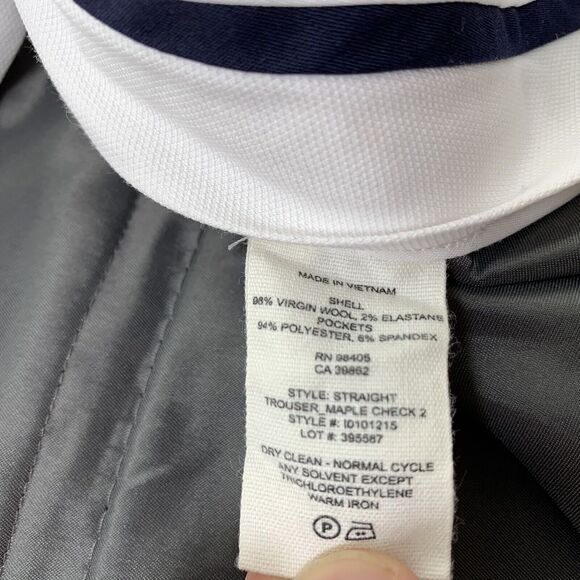 Theory Straight Maple Check Pants Sz 0 Dress Pants Virgin Wool 28" Inseam 55-27 - Picture 5 of 7